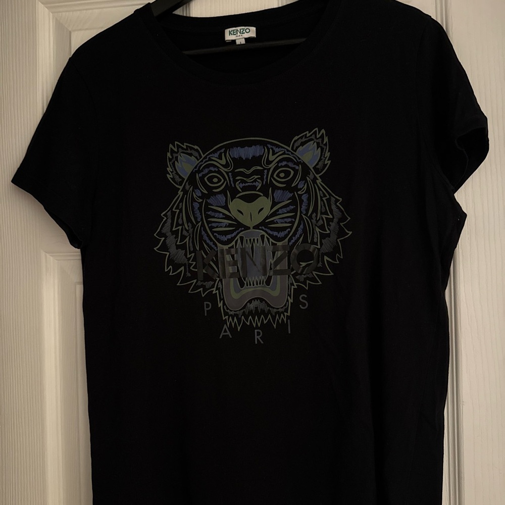 Kenzo Midnight Black Tee with Tiger Design